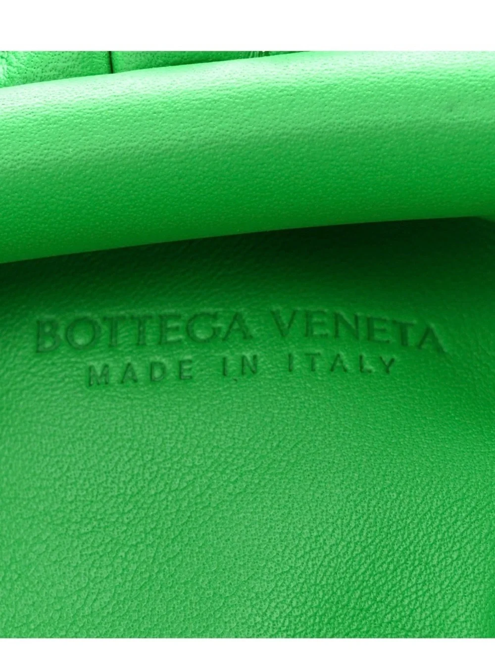 Bottega Veneta Bright Green Leather Drawstring Pouch